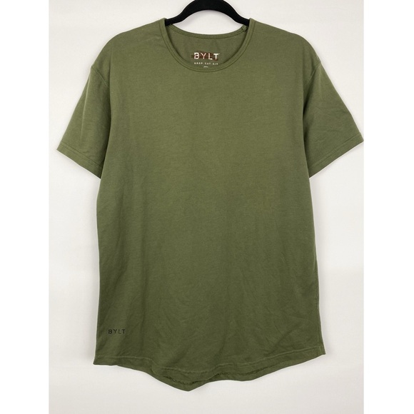 Bylt Men's Drop Cut Signature Short Sleeve Tee, Green - Size M - Picture 3 of 7
